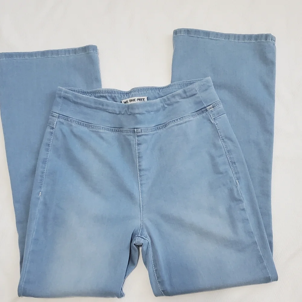 We The Free People Penny Pull On Flare Jeans Voyager Blue Small